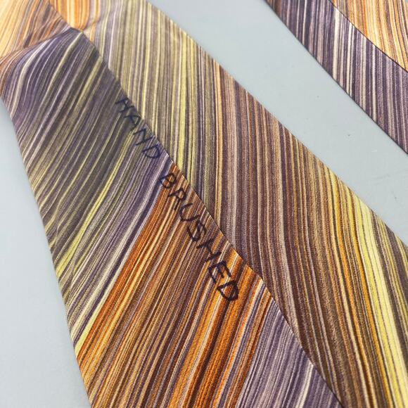 Vintage 40s Wembley Hand Brushed‎ Tie Bird Feathers Leaves Swing Necktie AS IS - Picture 5 of 8